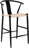 Beck Mid Century Modern Stool Set - Stylish Textured Seats with Sleek Black Metal Legs for Any Room