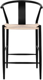 Beck Mid Century Modern Stool Set - Stylish Textured Seats with Sleek Black Metal Legs for Any Room