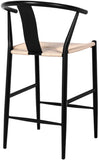 Beck Mid Century Modern Stool Set - Stylish Textured Seats with Sleek Black Metal Legs for Any Room