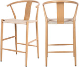 Beck Mid Century Modern Stool Set - Stylish Textured Seats with Sleek Black Metal Legs for Any Room