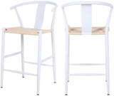 Beck Mid Century Modern Stool Set - Stylish Textured Seats with Sleek Black Metal Legs for Any Room