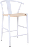 Beck Mid Century Modern Stool Set - Stylish Textured Seats with Sleek Black Metal Legs for Any Room