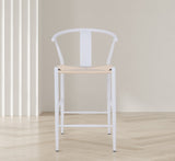 Beck Mid Century Modern Stool Set - Stylish Textured Seats with Sleek Black Metal Legs for Any Room