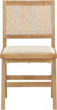 Abby Dining Side Chair Set of 2 - Stylish Mid-Century Design with Natural Wood and Cane Backrest
