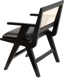 Abby Mid Century Dining Arm Chair with Natural Cane Back and Solid Mango Wood Frame for Durability