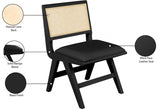 Abby Mid Century Dining Side Chair Set with Natural Cane Back and Solid Mango Wood Frame, Stylish Design