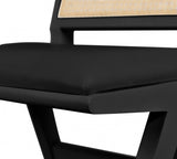 Abby Mid Century Dining Side Chair Set with Natural Cane Back and Solid Mango Wood Frame, Stylish Design