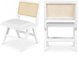 Abby Mid Century Dining Side Chair Set with Natural Cane Back and Solid Mango Wood Frame, Stylish Design