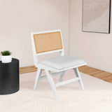 Abby Mid Century Dining Side Chair Set with Natural Cane Back and Solid Mango Wood Frame, Stylish Design