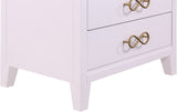 Bowtie Contemporary Night Stand with Elegant Storage, Stylish Design & Brushed Metal Handles for Chic Decor