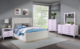 Bowtie Contemporary Night Stand with Elegant Storage, Stylish Design & Brushed Metal Handles for Chic Decor