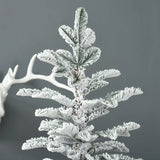 HOMCOM 6' Artificial Flocked Christmas Trees, with Snow Frosted Branches, Auto Open, Steel Base