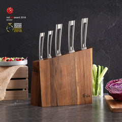 TN1 Series 6-Piece Knife Block Set, Forged Swedish 14C28N Steel, Walnut Block, 1024838