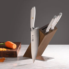 L1 Series 4-Piece Knife Block Set, White, Forged German Steel, HUA Acacia Block, 1026986