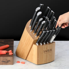 Saveur Selects 17-Piece Knife Block Set, Forged German Steel, 1026320