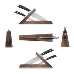 TS Series 3-Piece TAI Knife Block Set, Forged Swedish 14C28N Steel, Walnut Block, 1021417