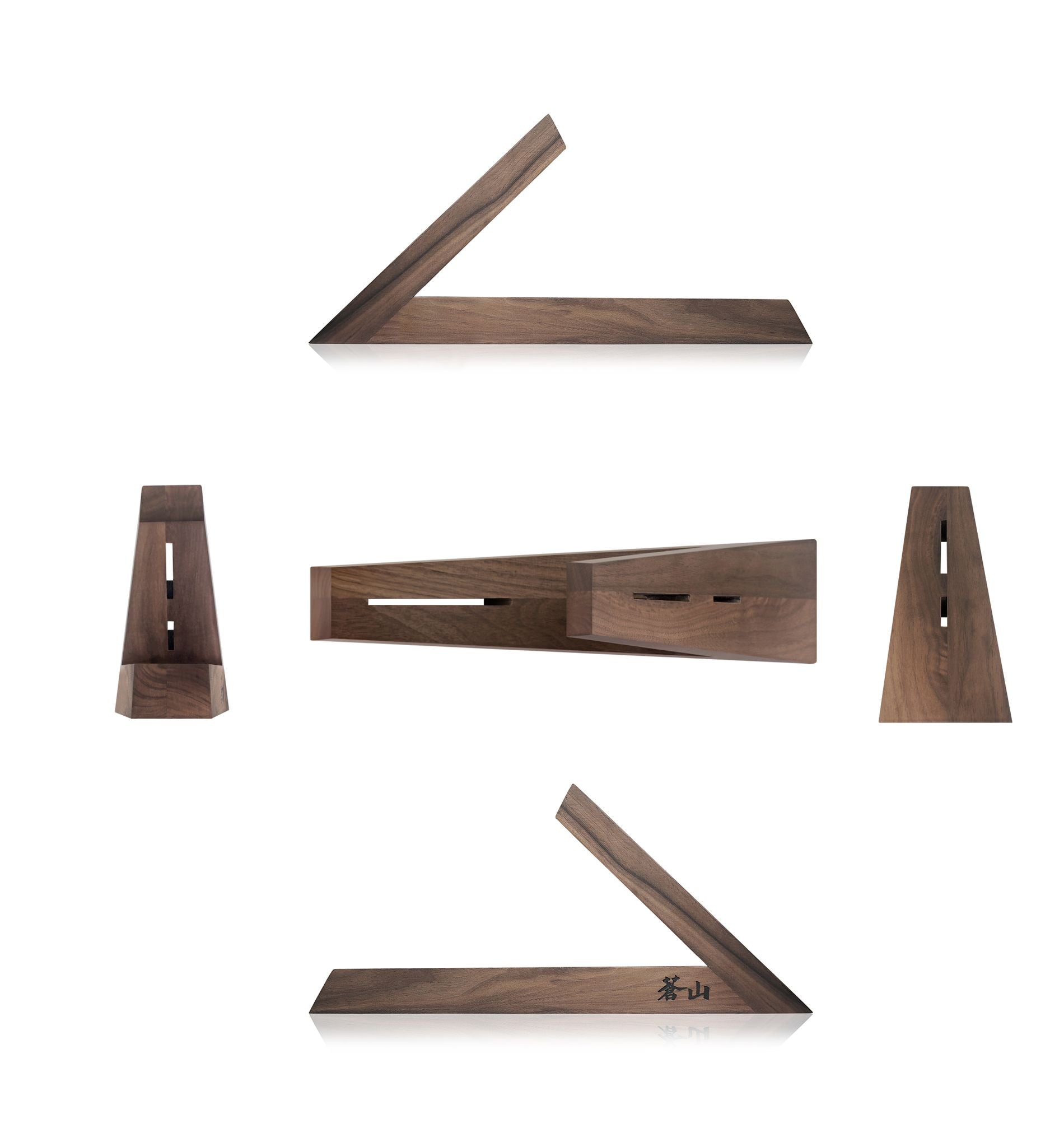 TAI Triangle Walnut Wood Knife Block