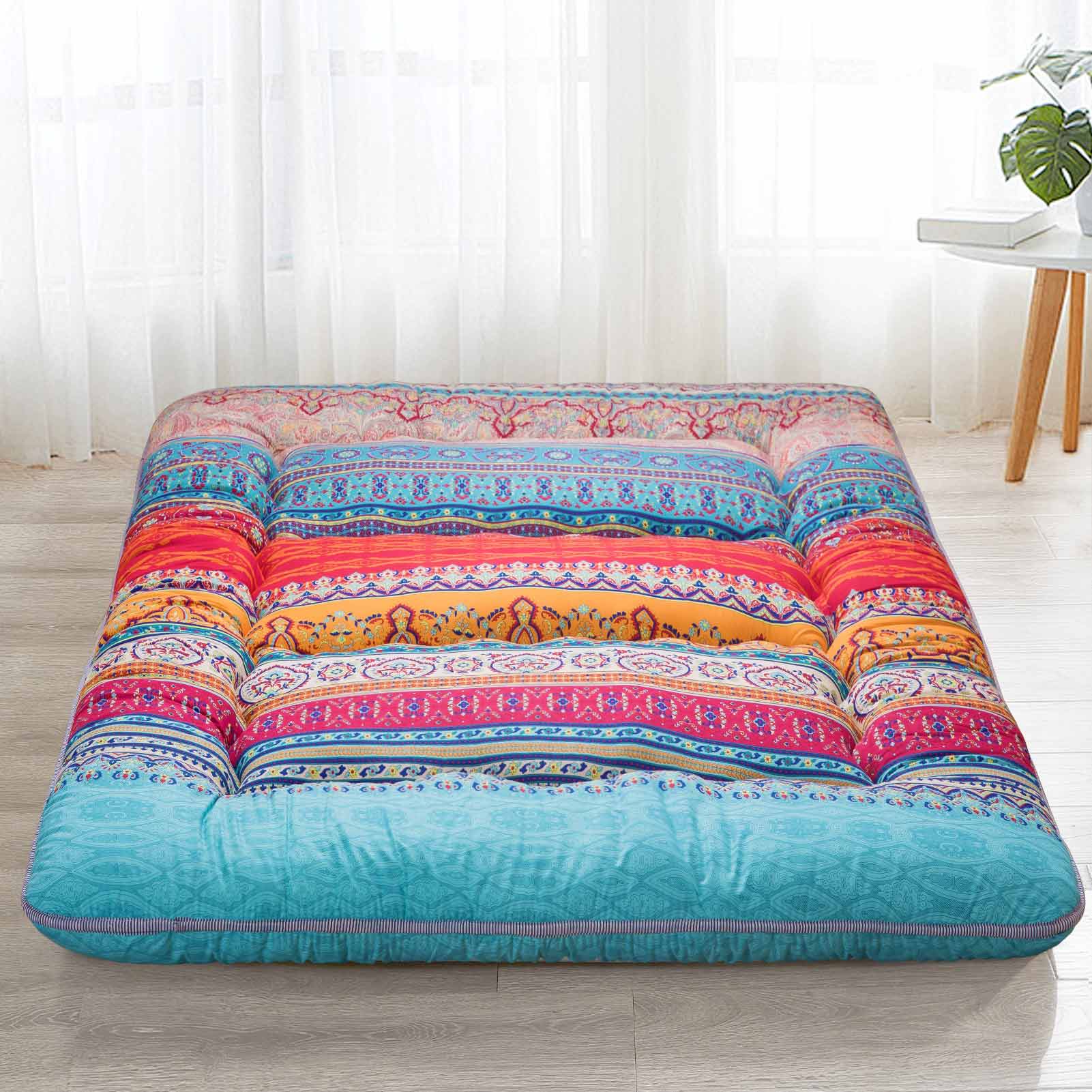 MAXYOYO Floor Mattress, Japanese Bohemia Style Futon Mattress，Family Outdoor Futon Mattress