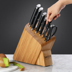 Saveur Selects 7-Piece Knife Block Set, Forged German Steel, 1026313