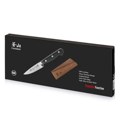 TV2 Series 3.5-Inch Paring Knife with Wood Sheath, Forged Swedish 14C28N Steel, 1022766