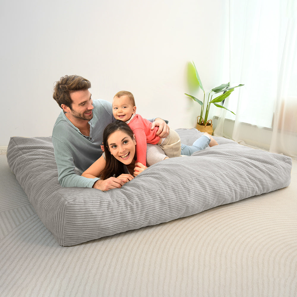 MAXYOYO Giant Bean Bag Chair Bed for Adults, Convertible Beanbag Folds from Lazy Chair to Floor Mattress Bed