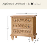 Colombo 3-Drawer Nightstand with Built-In Outlets(Optional Types)