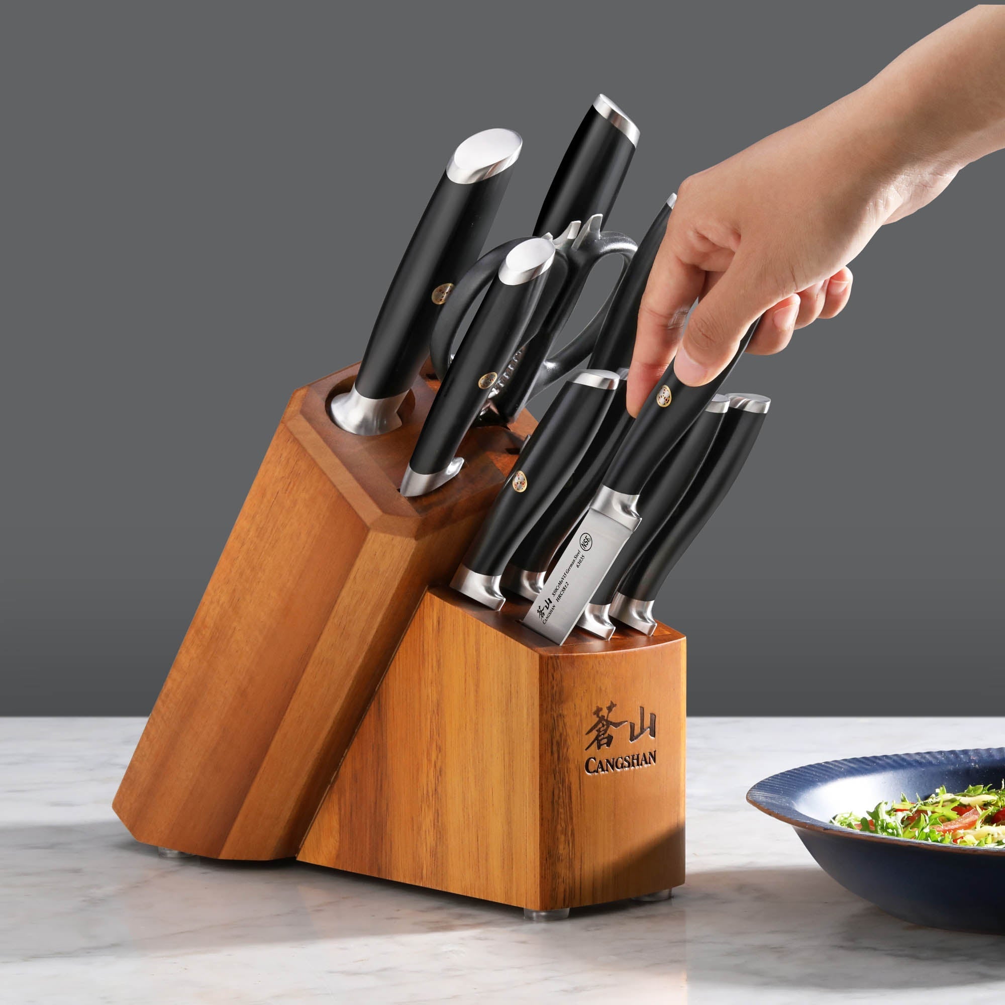 L & L1 Series 12-Piece Knife Set with 6 Steak Knives, Forged German Steel