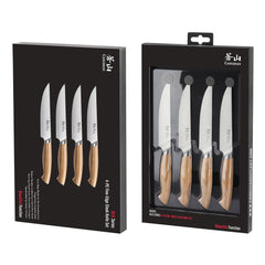 OLIV Series 4-Piece Fine-Edge Steak Knife Set, Forged Swedish 14C28N Steel, 501653