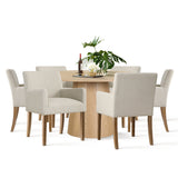 Orchid & North 60" Solid Oak Round Dining Table Set for 6 (7-Piece)