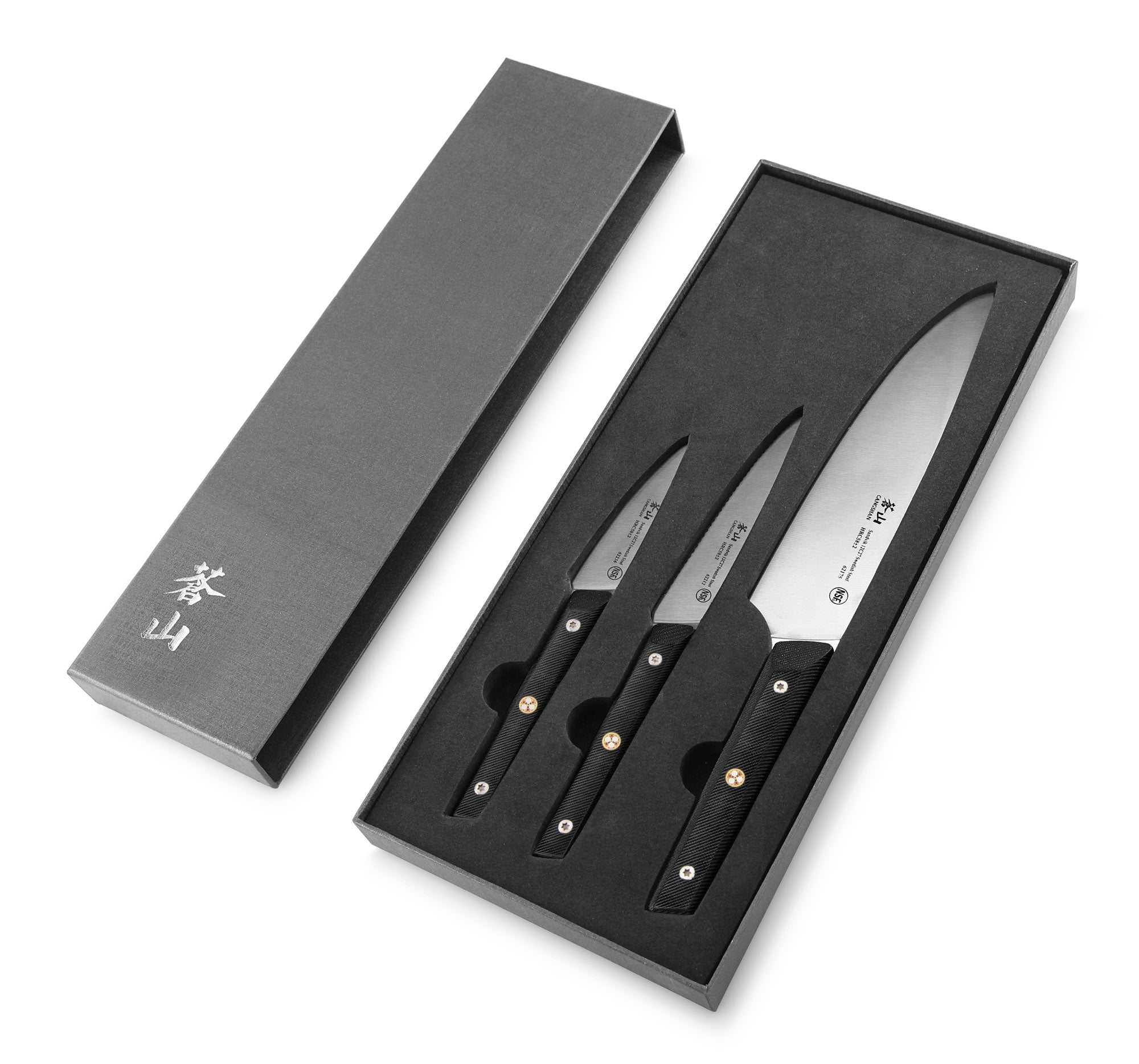 TG Series 3-Piece Starter Knife Set, Swedish 12C27M Steel, 62355