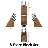 HELENA Series 8-Piece Knife Block Set, Forged German Steel, Acacia Block