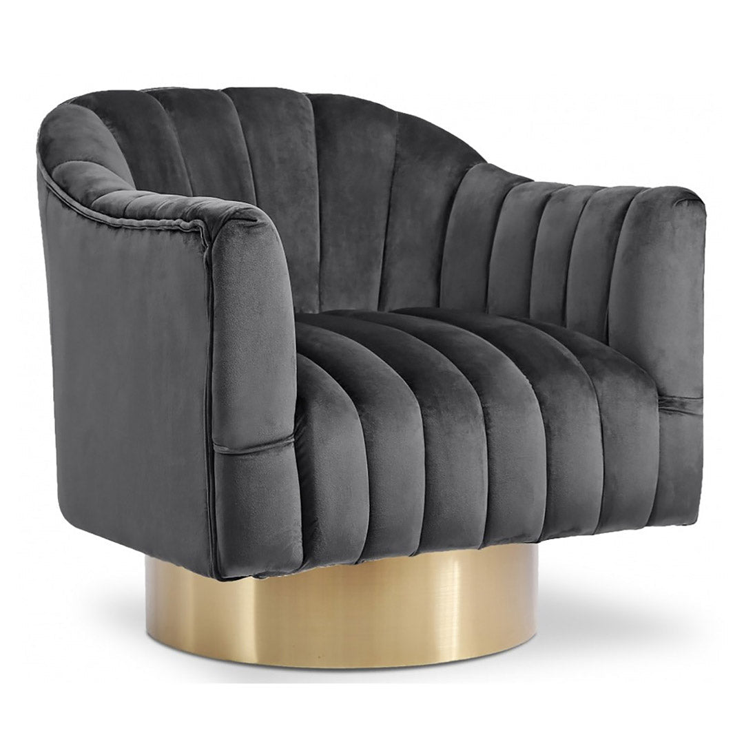 Farrah Velvet Swivel Chair