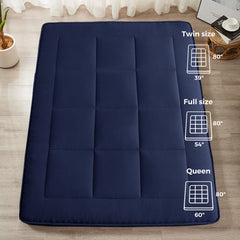 MAXYOYO Padded Japanese Floor Mattress, Portable Floor Futon Mattress, Navy