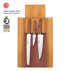 W Series 4-Piece Leather Roll Knife Set, German Steel, 59953