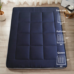 MAXYOYO Padded Japanese Floor Mattress, Portable Floor Futon Mattress, Navy