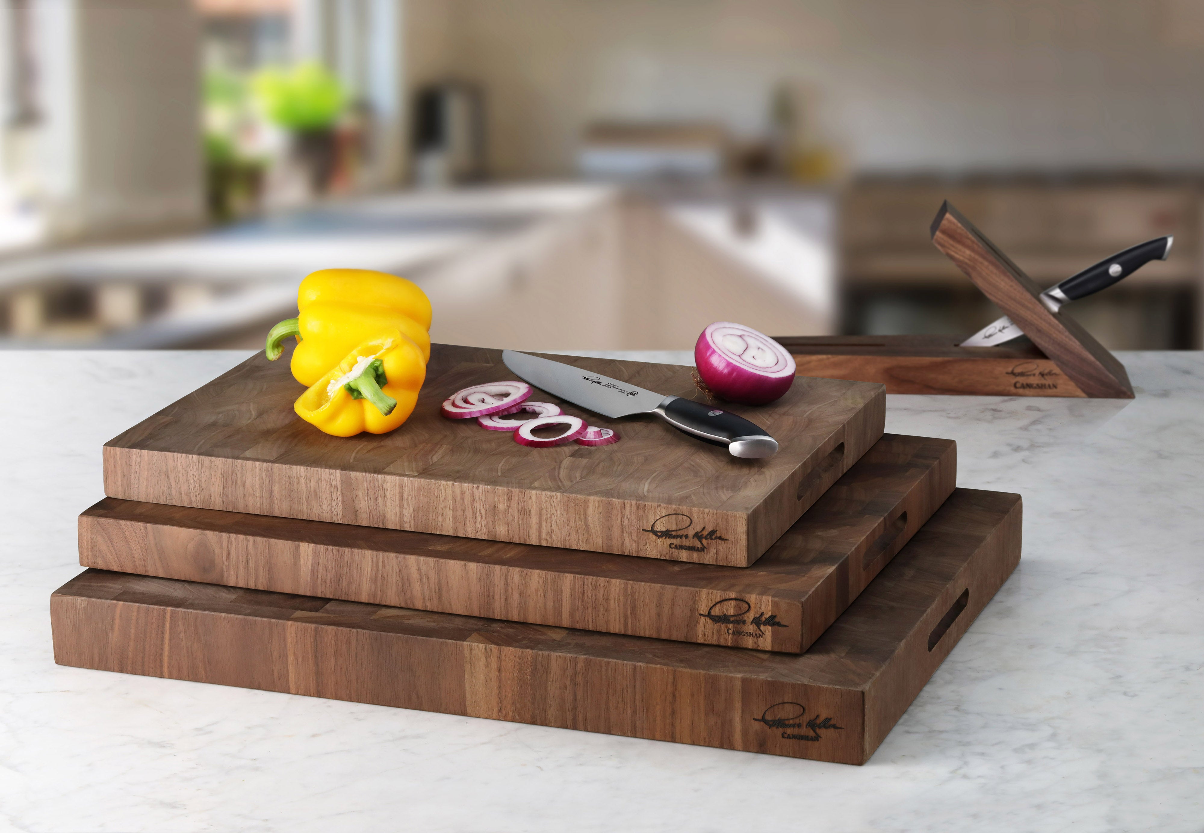 TKSC Walnut End-Grain Cutting Board, 14x20x1.5", Thomas Keller Signature Collection, Crafted in USA, 1024104