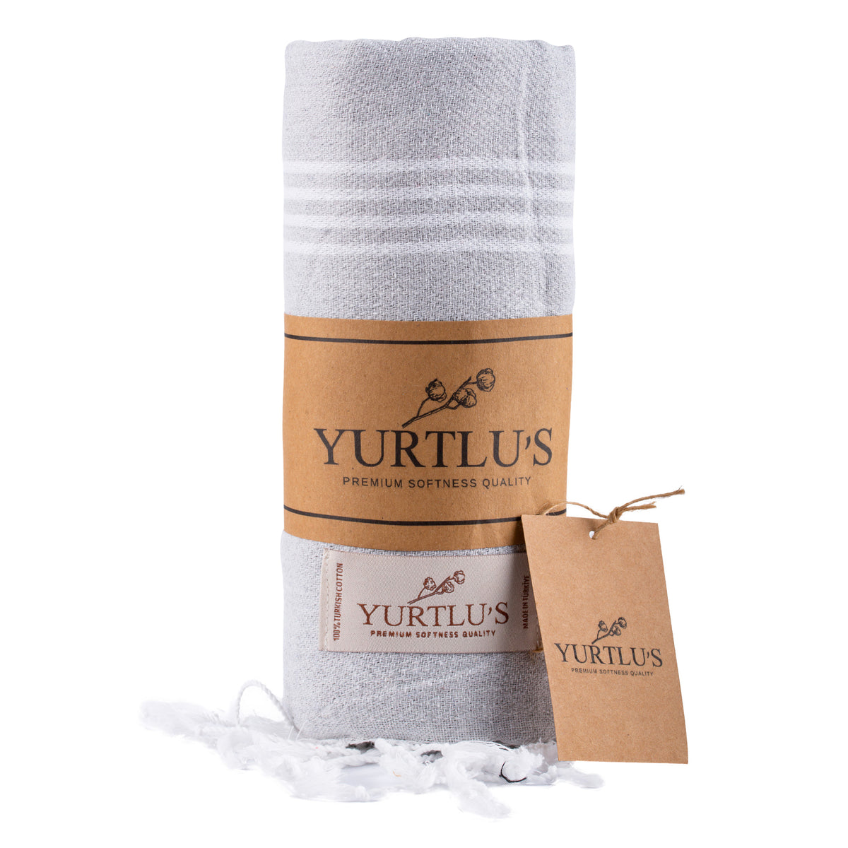 YURTLU’S Minimalist Series Premium Turkish Towel – Gray