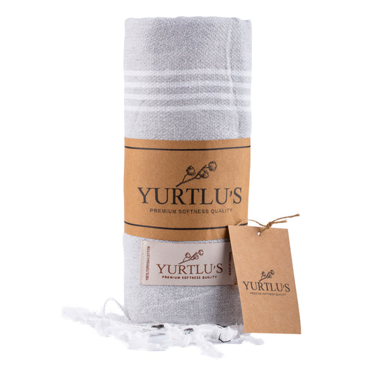 YURTLU’S Minimalist Series Premium Turkish Towel – Gray