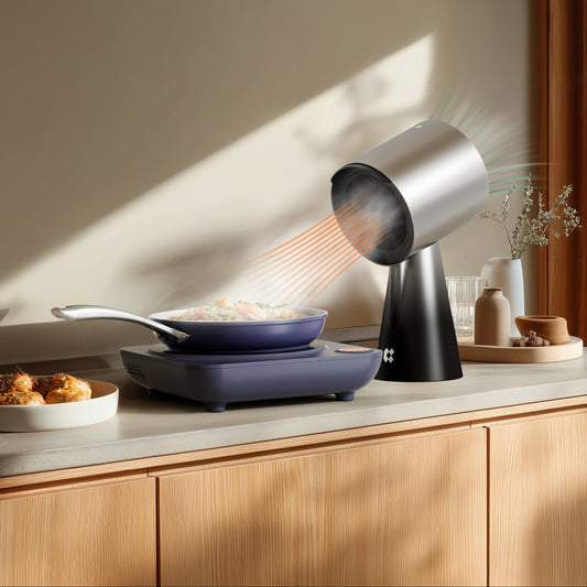 Ciarra HOOD TO GO Pro Portable Mini Desktop Range Hood – Kitchen Air Purifier for RV & Small Kitchens CGHTG02MB-OW