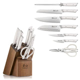 HELENA Series 8-Piece Knife Block Set, Forged German Steel, Acacia Block