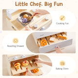 ROBUD Wooden Play Kitchen Set with Toy Oven