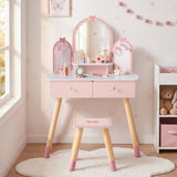 ROBUD Kids Vanity Table and Chair Set