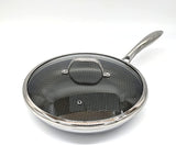 Hexagon Surface Hybrid Stainless Steel Frying Pan