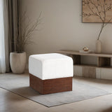 Havre - Ottoman / Stool With Brown Base