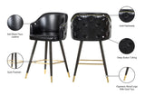 Barbosa Faux Leather Contemporary Counter/Bar Stool Set - Stylish Design with Gold Accents
