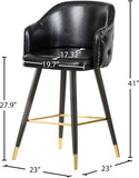 Barbosa Faux Leather Contemporary Counter/Bar Stool Set - Stylish Design with Gold Accents