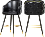Barbosa Faux Leather Contemporary Counter/Bar Stool Set - Stylish Design with Gold Accents