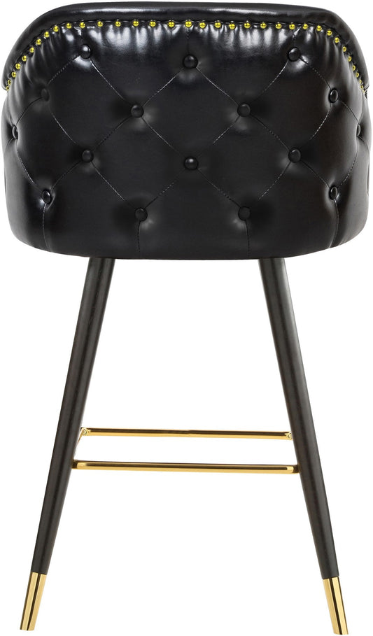 Barbosa Faux Leather Contemporary Counter/Bar Stool Set - Stylish Design with Gold Accents