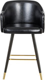 Barbosa Faux Leather Contemporary Counter/Bar Stool Set - Stylish Design with Gold Accents