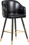 Barbosa Faux Leather Contemporary Counter/Bar Stool Set - Stylish Design with Gold Accents